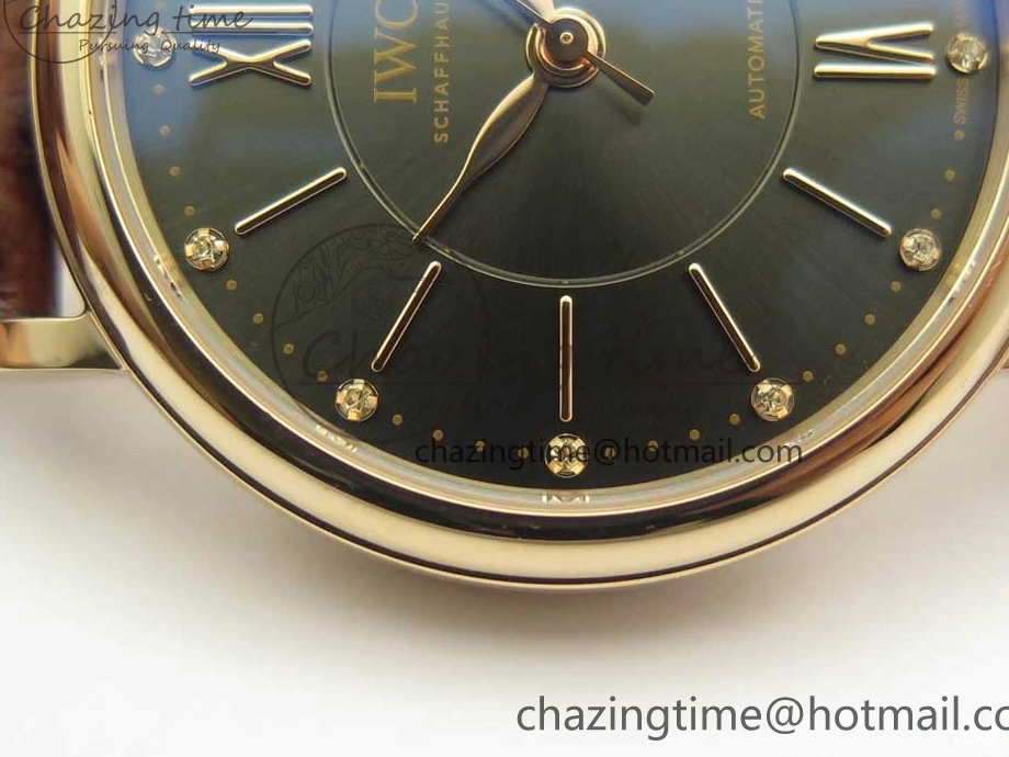 MIROTIME 0224 SportInspired Portofino IW458101 RG MK 1:1 Best Edition Gray Dial On Brown Leather Strap MIYOTA 7165